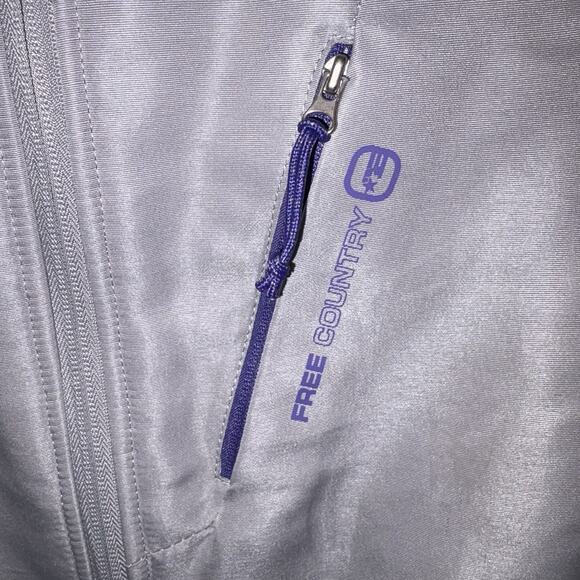 Free Country Long Sleeve Hooded Jacket Full Front Zip Purple Gray Size MEDIUM - Picture 5 of 12